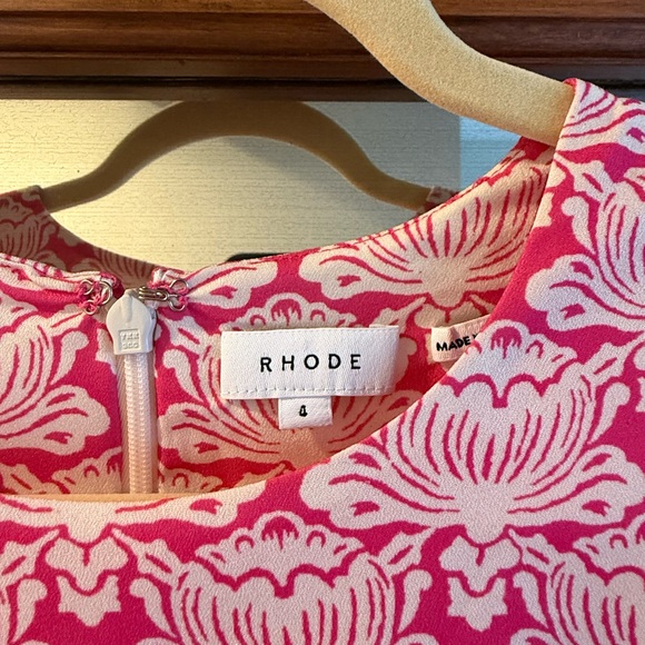 RHODE Lulani Lotus-Print Pink Long Dress Size 4 - Picture 3 of 4